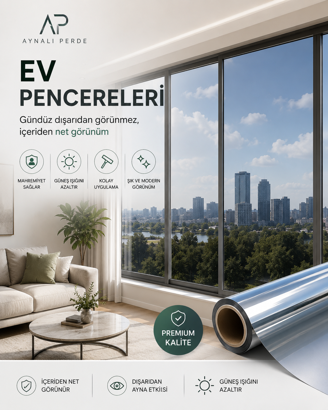 Aynalı Perde  Cam Filmi